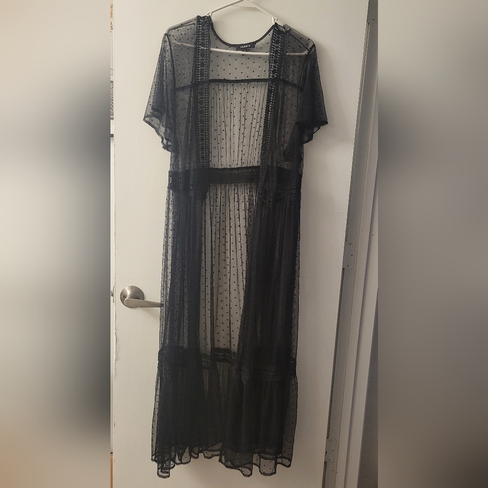 Torrid Black Lace Kimono Overdress